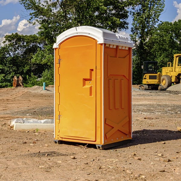 how often are the portable restrooms cleaned and serviced during a rental period in Cammack Village